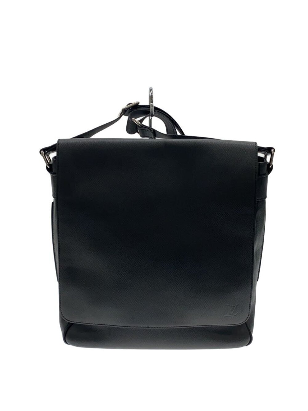 LOUIS VUITTON Milo Taiga Leather Bag Black